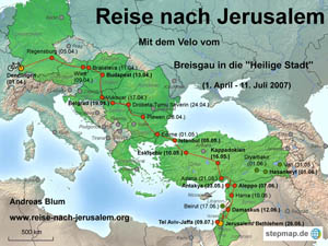 Reise nach Jerusalem - detaillierte Karte